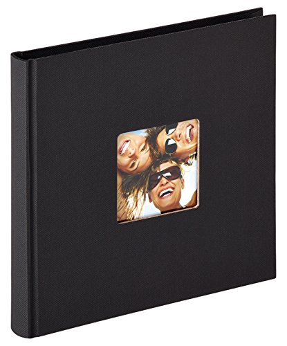 walther design Fotoalbum schwarz 18 x 18 cm mit Cover-Ausstanzung, Fun FA-199-B von walther design