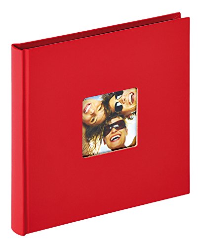 walther design Fotoalbum rot 18 x 18 cm mit Cover-Ausstanzung, Fun FA-199-R von walther design