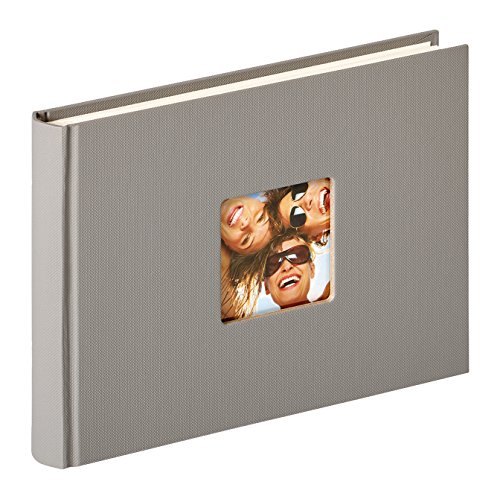 walther design Fotoalbum grau 22 x 16 cm mit Cover-Ausstanzung, Fun FA-207-X von walther design