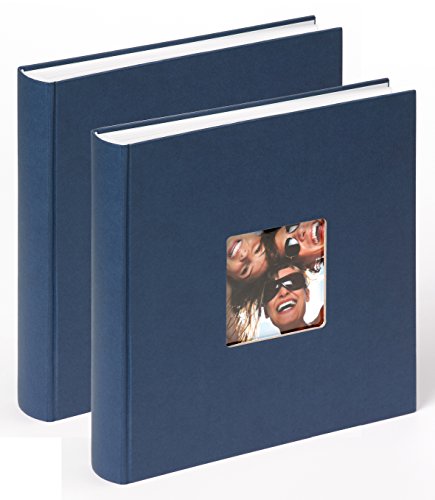 walther design Fotoalbum blau 30 x 30 cm mit Cover-Ausstanzung, Doppelpack, Fun FA-208-LD von walther design