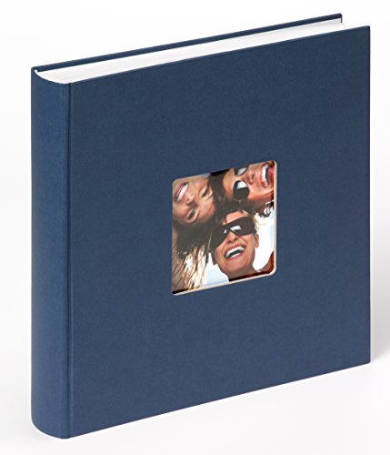 walther design Fotoalbum blau 30 x 30 cm mit Cover-Ausstanzung, Fun FA-208-L von walther design