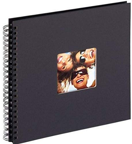 walther design Fotoalbum schwarz 30 x 30 cm Spiralalbum mit Cover-Ausstanzung, Fun SA-110-B von walther design