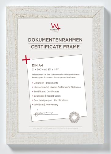 walther design Bilderrahmen polarweiss 21 x 29,7 cm (DIN A4) Home Holzrahmen HO130V von walther design