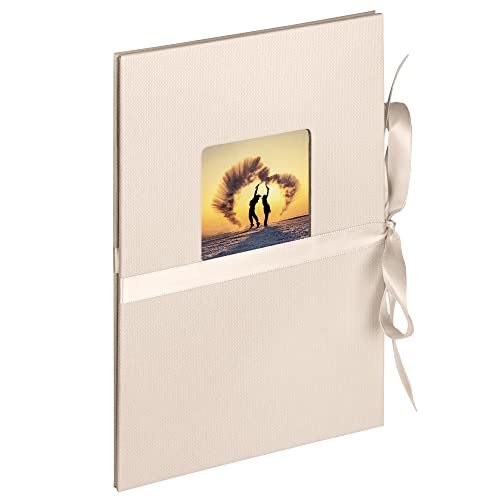 walther design Leporello chamois 12 Fotos 10 x 15 cm mit Cover-Ausstanzung und Schleifenbindung Fun ML-350-W von walther design