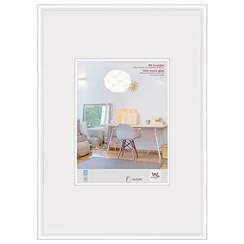 walther design Bilderrahmen weiss 60 x 90 cm mit Kunstglas, New Lifestyle Kunststoffrahmen KVX090W von walther design