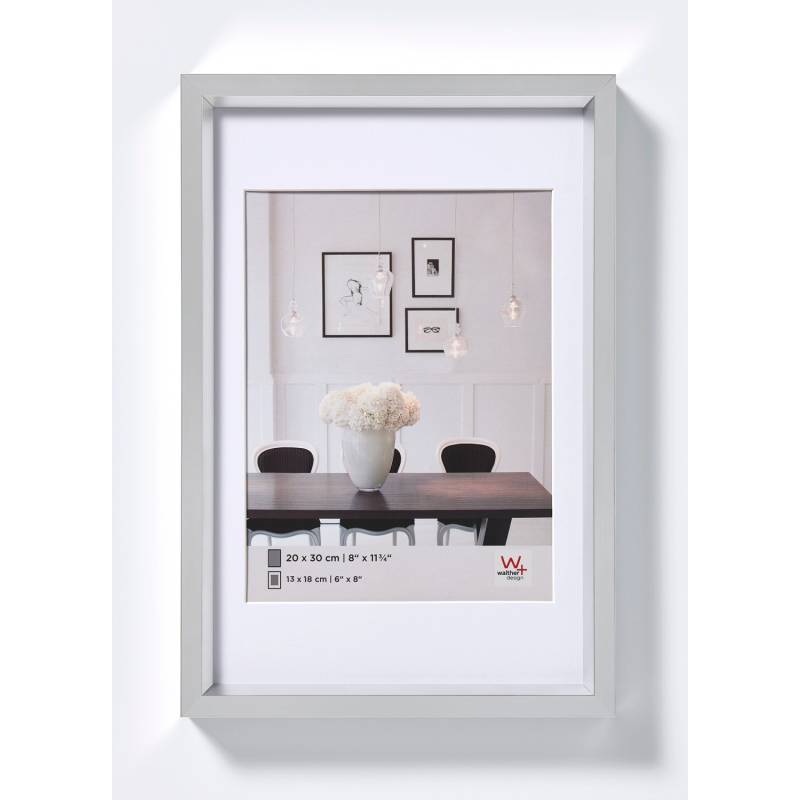 walther design Steel Style Kunststoff Bilderrahmen  40x50 cm Silber von walther design