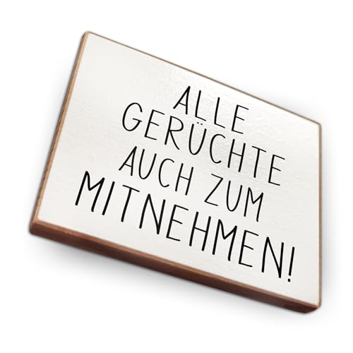Magnet aus Buchenholz Kühlschrankmagnete mit Sprüchen (Alle Gerüchte auch zum Mitnehmen) von wammi