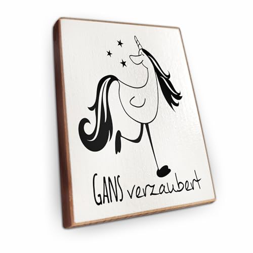 Magnet aus Buchenholz Kühlschrankmagnete mit Sprüchen (Gans verzaubert) von wammi
