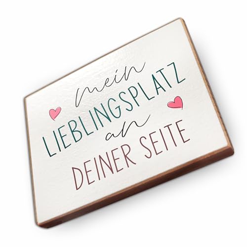 Magnet aus Buchenholz Kühlschrankmagnete mit Sprüchen (Mein Lieblingsplatz - An deiner Seite) von wammi