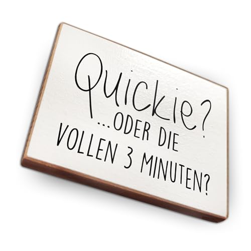 Magnet aus Buchenholz Kühlschrankmagnete mit Sprüchen (Quickie oder die vollen 3 Minuten?) von wammi