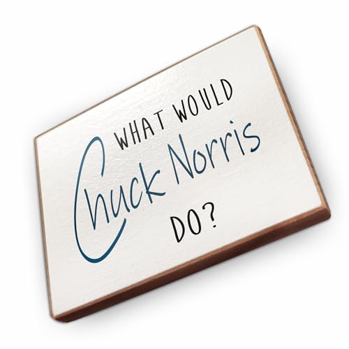 Magnet aus Buchenholz Kühlschrankmagnete mit Sprüchen (What Would Chuck Norris do?) von wammi