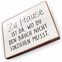 Kühlschrankmagnet Aus Buchenholz - Zu Hause Ist Da, Wo Du Den Bauch Nicht Einziehen Musst Tolle Geschenkidee von wammishop