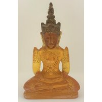 Antike Gelbe Naga Auge 18 - 19 Jahrhundert Geschnitzte Phra Hin Buddha Statue 301 Gramm von wandajewelry2013