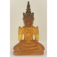 Antike Gelbe Naga Auge 18. - 19 Jahrhundert Geschnitzte Phra Hin Buddha Statue 301Gramm von wandajewelry2013