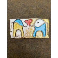 Love-Elephants - Wandfliesen Mit Herz, Handgefertigt, Frostfest Love-Elephants - Wandfliesen Mit Herz, Handgefertigt, Frostfest von wandlungsbedarf