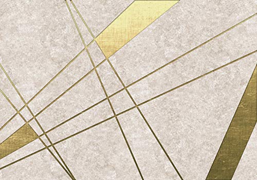 wandmotiv24 Fototapete Abstrakt Gold Linien, XL 350 x 245 cm - 7 Teile, Wanddeko, Wandbild, Wandtapete, Modern, Textur, Flächen M1134 von wandmotiv24