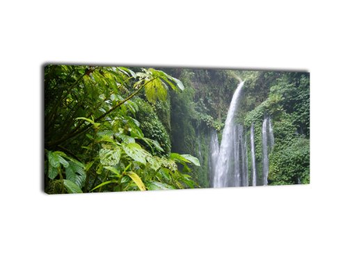 wandmotiv24 Leinwandbild Panorama Nr. 115 Dschungelwasserfall 100x40cm, Keilrahmenbild, Bild auf Leinwand, Natur Urwald Wasserfall wandmotiv24 Leinwandbild Panorama Nr. 115 Dschungelwasserfall 100x40cm, Keilrahmenbild, Bild auf Leinwand, Natur Urwald Wasserfall von wandmotiv24