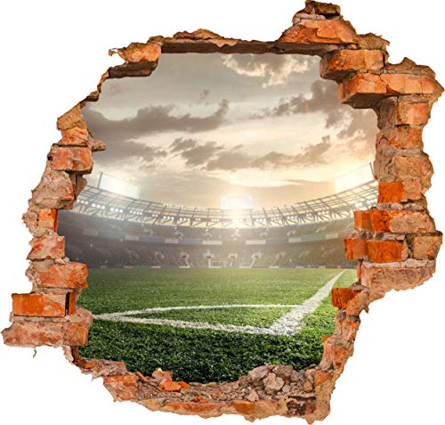 wandmotiv24 3D-Wandsticker Blick in ein Fußball-stadion, Fans, Design 02, 90x82cm (BxH), Aufkleber Wand-deko, Wandbild, 3D Effekt, Fenster, Mauer, Wandaufkleber, Sticker M1100 von wandmotiv24