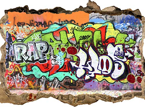 wandmotiv24 3D-Wandsticker Graffiti 2, Design 01, 120x90cm (BxH), Aufkleber Wand-deko, Wandbild, 3D Effekt, Fenster, Mauer, Wandaufkleber, Sticker M0026 von wandmotiv24