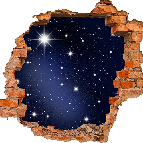 wandmotiv24 3D-Wandsticker Sternenhimmel, Design 02, 60x55cm (BxH), Aufkleber Wand-deko, Wandbild, 3D Effekt, Fenster, Mauer, Wandaufkleber, Sticker M0019 von wandmotiv24