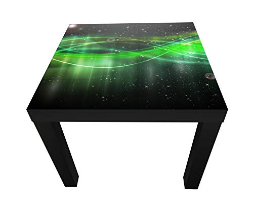 wandmotiv24 Beistelltisch Neonlicht Schwarz - Matt Kleiner Tisch als Deko, Holz-Tisch, Tischplatte Bedruckt, Couchtisch, Gartentisch, Kunstdruck M0478 von wandmotiv24