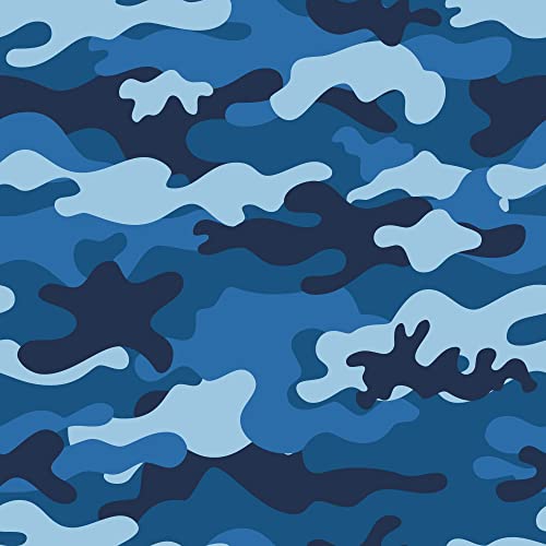 wandmotiv24 Fototapete Camouflage Muster blau, M 250 x 175 cm - 5 Teile, Wanddeko, Wandbild, Wandtapete, Militär Flecktarn Army M6362 von wandmotiv24