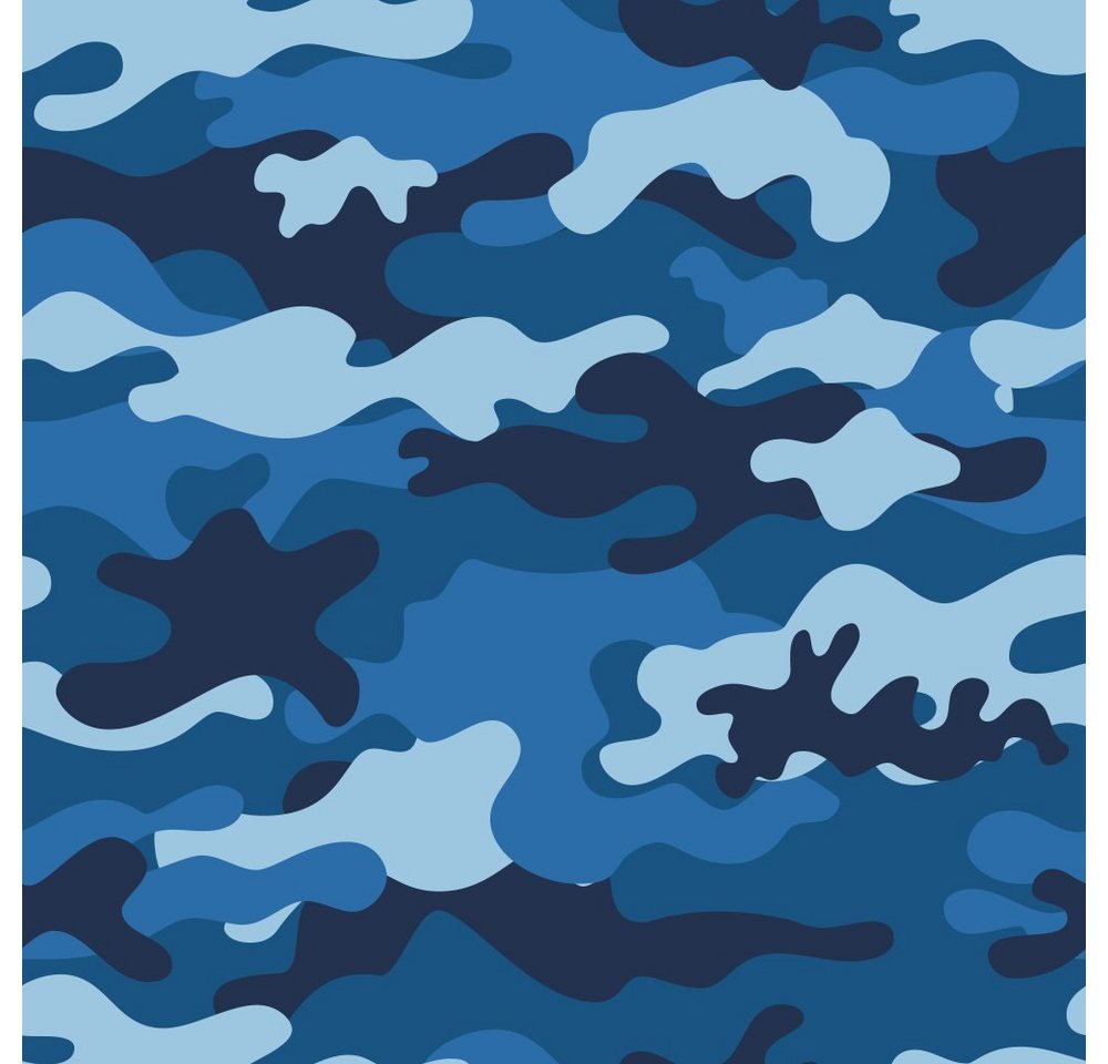 wandmotiv24 Fototapete Camouflage Muster blau, strukturiert, Wandtapete, Motivtapete, matt, Vinyltapete, selbstklebend von wandmotiv24