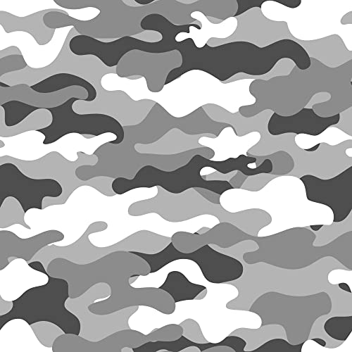 wandmotiv24 Fototapete Camouflage schwarz weiß, L 300 x 210 cm - 6 Teile, Wanddeko, Wandbild, Wandtapete, Army Militär Schnee M6361 von wandmotiv24