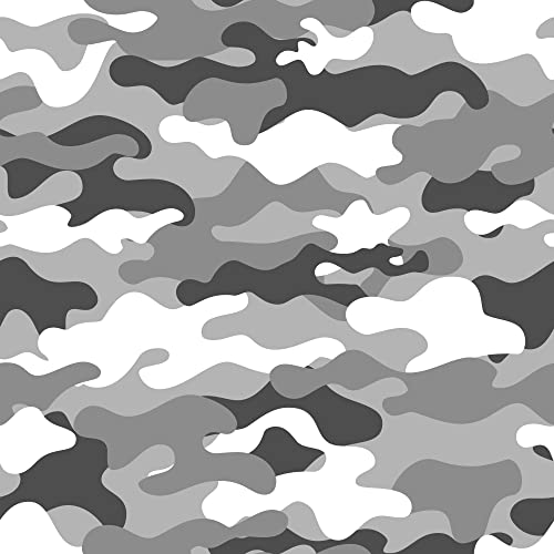 wandmotiv24 Fototapete Camouflage schwarz weiß, M 250 x 175 cm - 5 Teile, Wanddeko, Wandbild, Wandtapete, Army Militär Schnee M6361 von wandmotiv24
