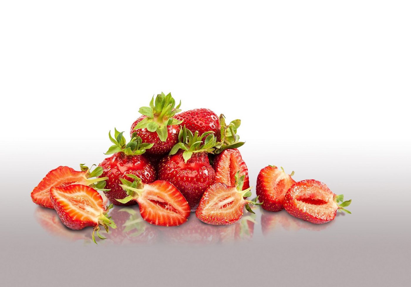 wandmotiv24 Fototapete Erdbeeren Spiegel Früchte, glatt, Wandtapete, Motivtapete, matt, Vliestapete von wandmotiv24
