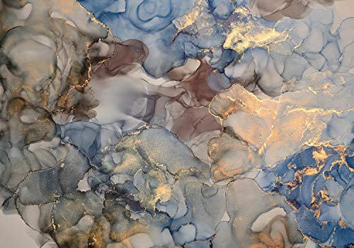 wandmotiv24 Fototapete Marmoroptik Kunst Aquarell, L 300 x 210 cm - 6 Teile, Wanddeko, Wandbild, Wandtapete, Luxus Stein Wasserfarben rosa M6572 von wandmotiv24