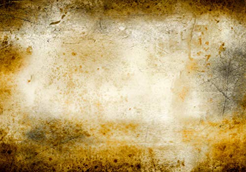 wandmotiv24 Fototapete Mauer Vintage Stein, 300 x 210 cm - selbstklebende Vliestapete 150g, Wanddeko, Wandbild, Wandtapete, alte Mauer, Gelb M1420 von wandmotiv24