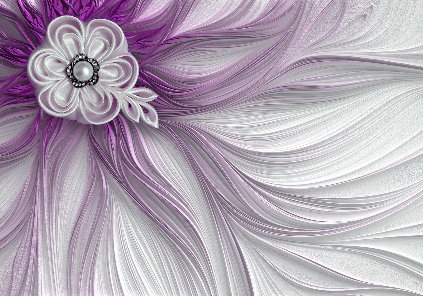 wandmotiv24 Fototapete Perlen violett Blume, glatt, Wandtapete, Motivtapete, matt, Vliestapete, selbstklebend von wandmotiv24