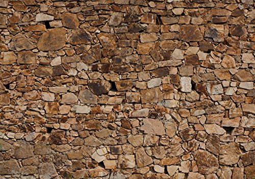 wandmotiv24 Fototapete Robuste alte Mauer, XL 350 x 245 cm - 7 Teile, Wanddeko, Wandbild, Wandtapete, Steine M1052 von wandmotiv24