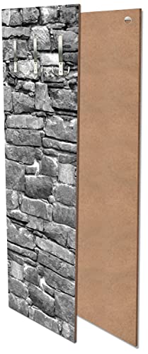 wandmotiv24 Garderobe Foto Naturstein Wand Grau 40cm Breit x 125cm Hoch Wandpaneel von wandmotiv24