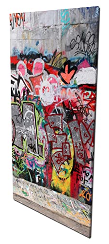wandmotiv24 Garderobe Graffiti 3 Hochformat - 55x100 (BxH) - Leinwand Wandgarderobe, inklusive Garderoben-Haken, Kleiderhaken, Set M0027 von wandmotiv24