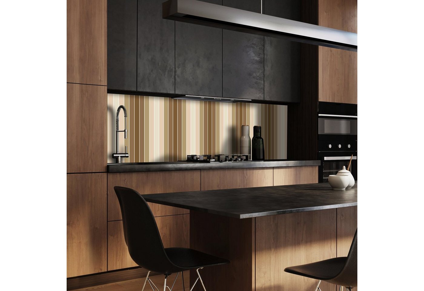 wandmotiv24 Küchenrückwand Beige Muster, (1-tlg), Premium Aluminium Nischenrückwand in versch. Größen von wandmotiv24
