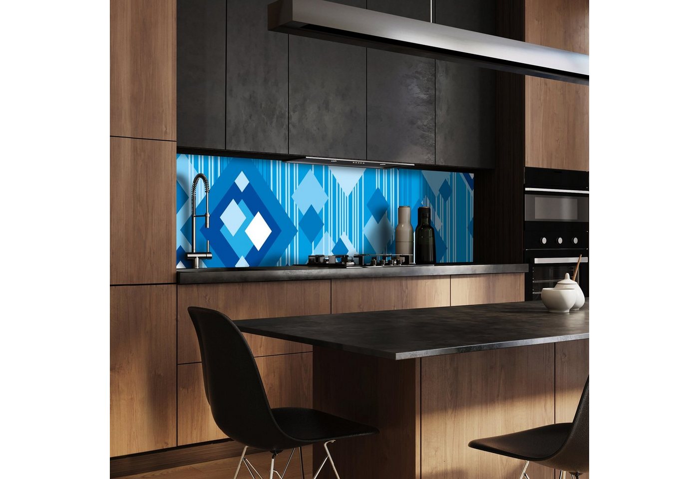 wandmotiv24 Küchenrückwand Daniela Muster, (1-tlg), Premium Aluminium Nischenrückwand in versch. Größen von wandmotiv24