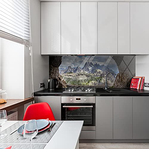 wandmotiv24 Küchenrückwand Dolomiten Alpen 160 x 60cm (B x H) - Acrylglas 3mm Nischenrückwand, Spritzschutz, Fliesenspiegel-Ersatz, Deko Küche M0247 von wandmotiv24