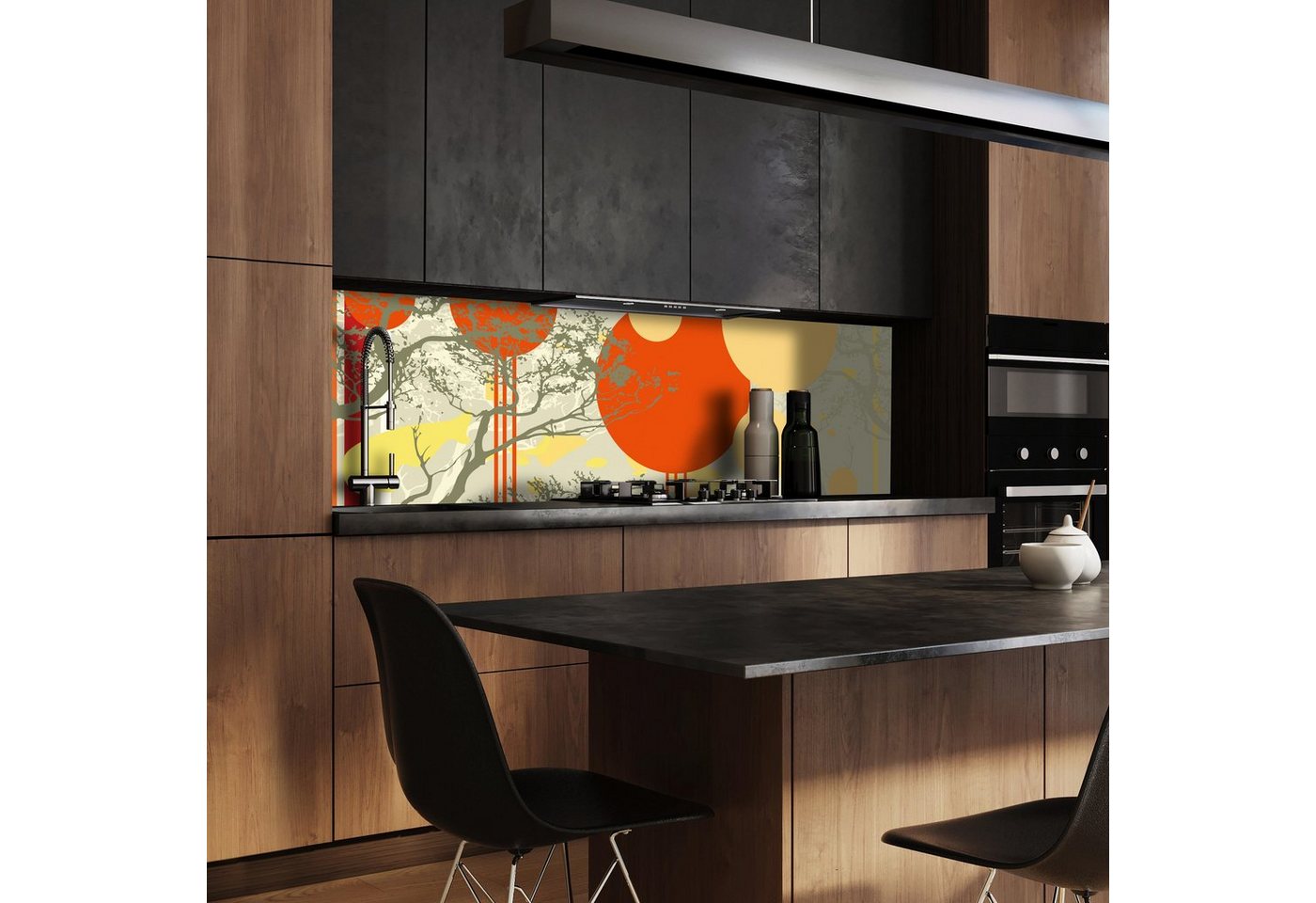 wandmotiv24 Küchenrückwand Maddox Natur, (1-tlg), Premium Aluminium Nischenrückwand in versch. Größen von wandmotiv24