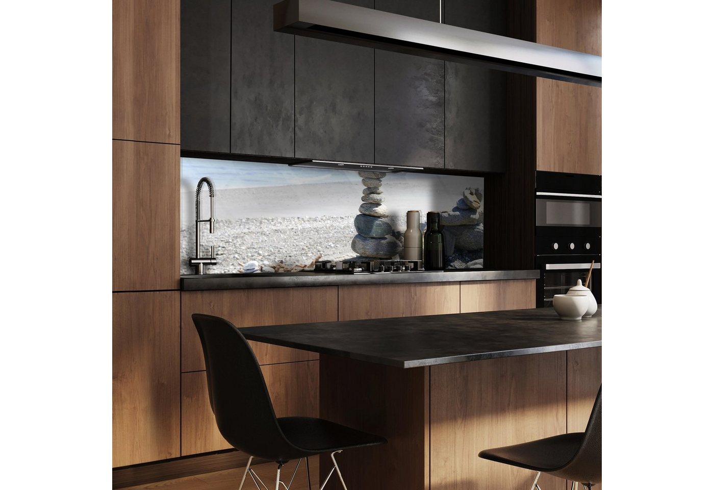 wandmotiv24 Küchenrückwand Steinturm, (1-tlg), Premium Acrylglas Nischenrückwand in versch. Größen von wandmotiv24