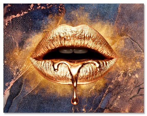 wandmotiv24 Leinwandbild Frauen Lippen M0254 von wandmotiv24