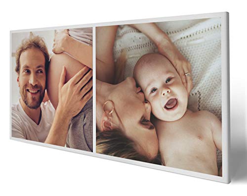 wandmotiv24 Leinwandbild 260 g/m ² - Foto-Collage mit 2 Fotos - Fotogeschenk - Geschenk für Freunde und Familie - Kunstdruck querformat 40x20cm (BxH) - M0001 von wandmotiv24