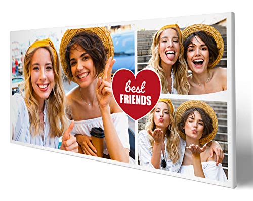 wandmotiv24 Leinwandbild 260 g/m ² - Foto-Collage mit 3 Fotos - Fotogeschenk für Beste Freunde - Geschenk für Freund und Freundin - Kunstdruck querformat 40x20cm (BxH) - Best Friends - M0052 von wandmotiv24