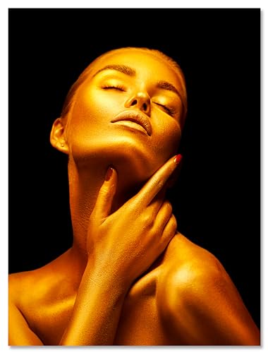 wandmotiv24 Leinwandbild Gold Collection, Hochformat, Frau in Gold M0155 wandmotiv24 Leinwandbild Gold Collection, Hochformat, Frau in Gold M0155 von wandmotiv24