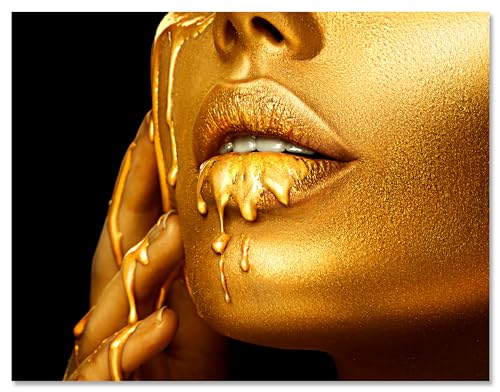 wandmotiv24 Leinwandbild Gold Collection, Querformat, Frau mit Goldener Farbe M0159 wandmotiv24 Leinwandbild Gold Collection, Querformat, Frau mit Goldener Farbe M0159 von wandmotiv24