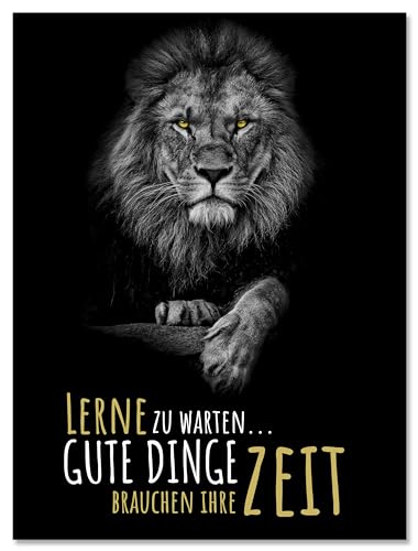 wandmotiv24 Leinwandbild Löwen, Hochformat, Löwe, lerne zu warten M0197 wandmotiv24 Leinwandbild Löwen, Hochformat, Löwe, lerne zu warten M0197 von wandmotiv24
