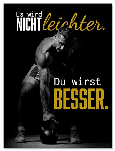 wandmotiv24 Leinwandbild Motivation, Hochformat, Besser, Hantel, Fitness M0367 wandmotiv24 Leinwandbild Motivation, Hochformat, Besser, Hantel, Fitness M0367 von wandmotiv24