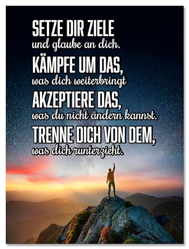 wandmotiv24 Leinwandbild Motivation, Hochformat, setze dir Ziele, Berg M0376 wandmotiv24 Leinwandbild Motivation, Hochformat, setze dir Ziele, Berg M0376 von wandmotiv24
