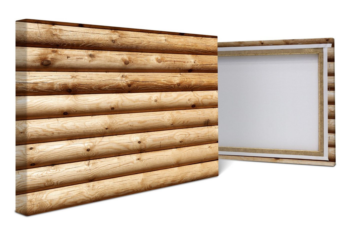 wandmotiv24 Leinwandbild Rustik Holzwand, Steine & Holz (1 St), Wandbild, Wanddeko, Leinwandbilder in versch. Größen von wandmotiv24